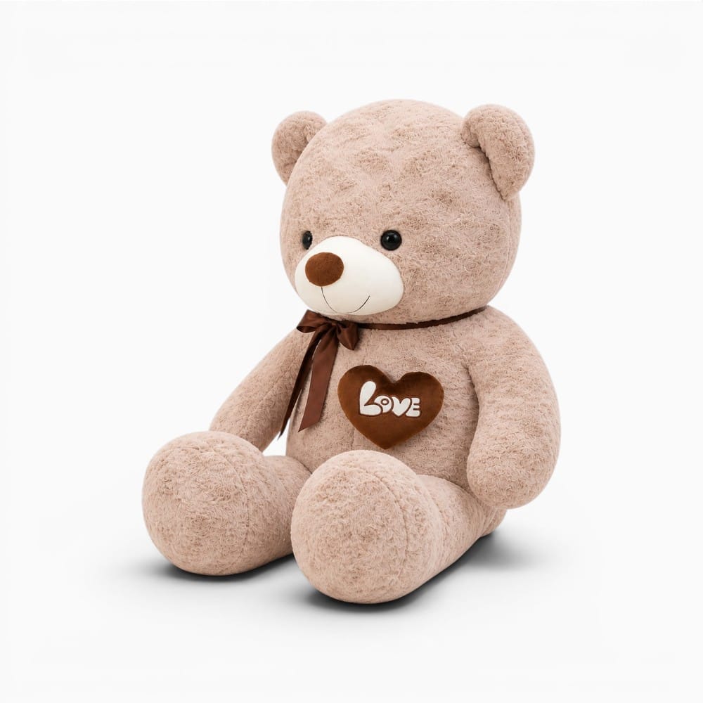kuscheltierland Beige / 60cm XXL Beige Teddybär mit Herz