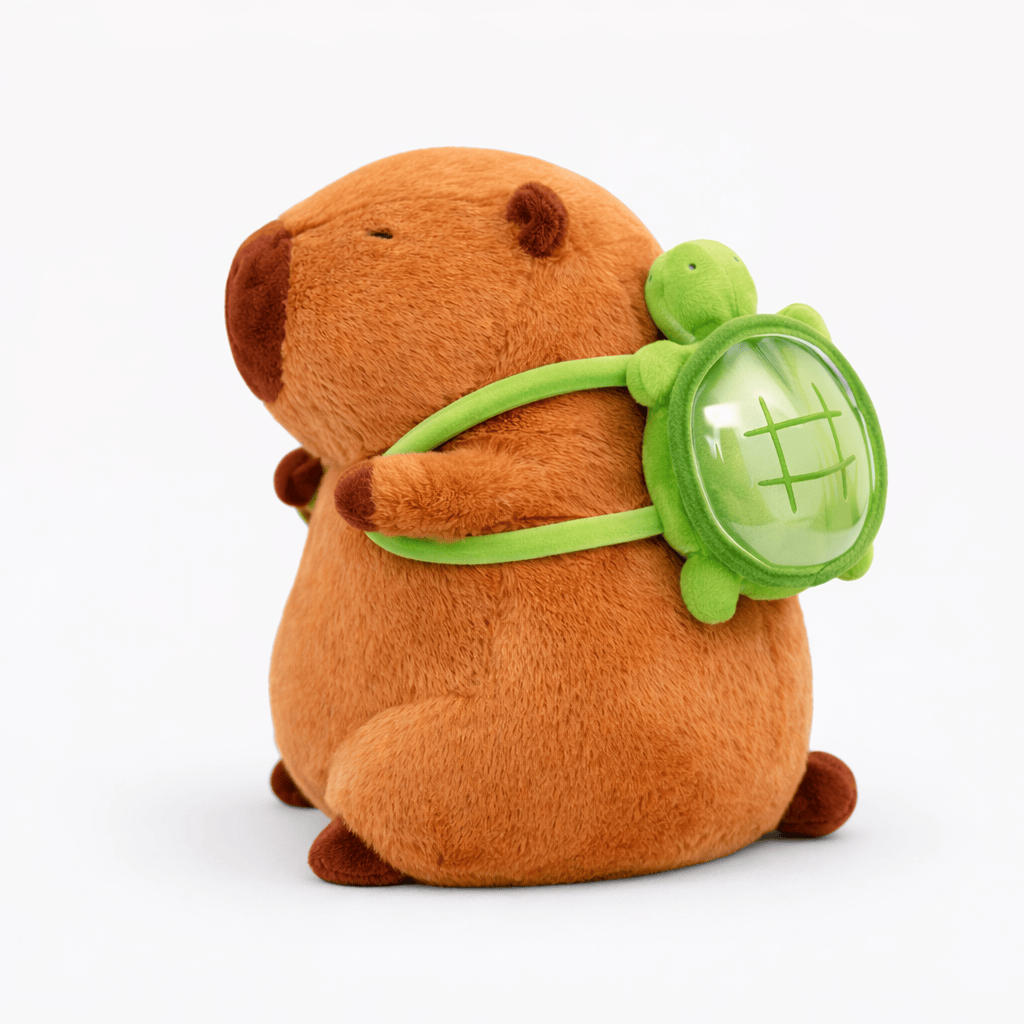 kuscheltierland 23cm Capybara Plüsch mit Schildkröten Rucksack