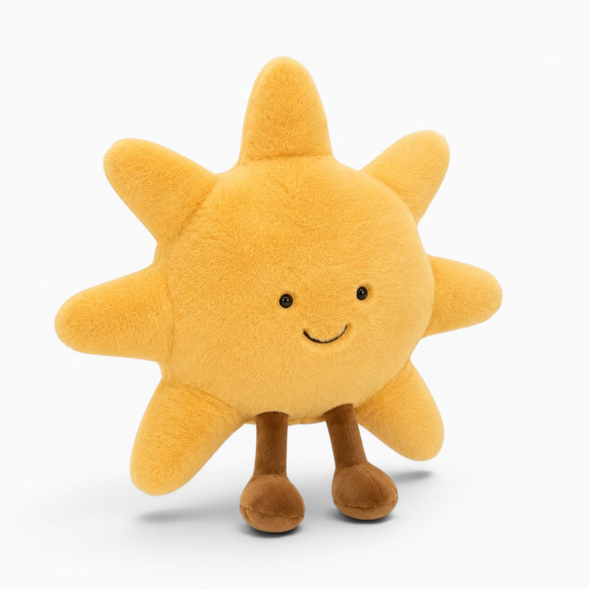 kuscheltierland Adorable Smile Face White Moon Yellow Sun Plushie Stuffed Cute Cartoon Weather Plush Toy for Kid Bedroom Decor Sofa Throw Pillow