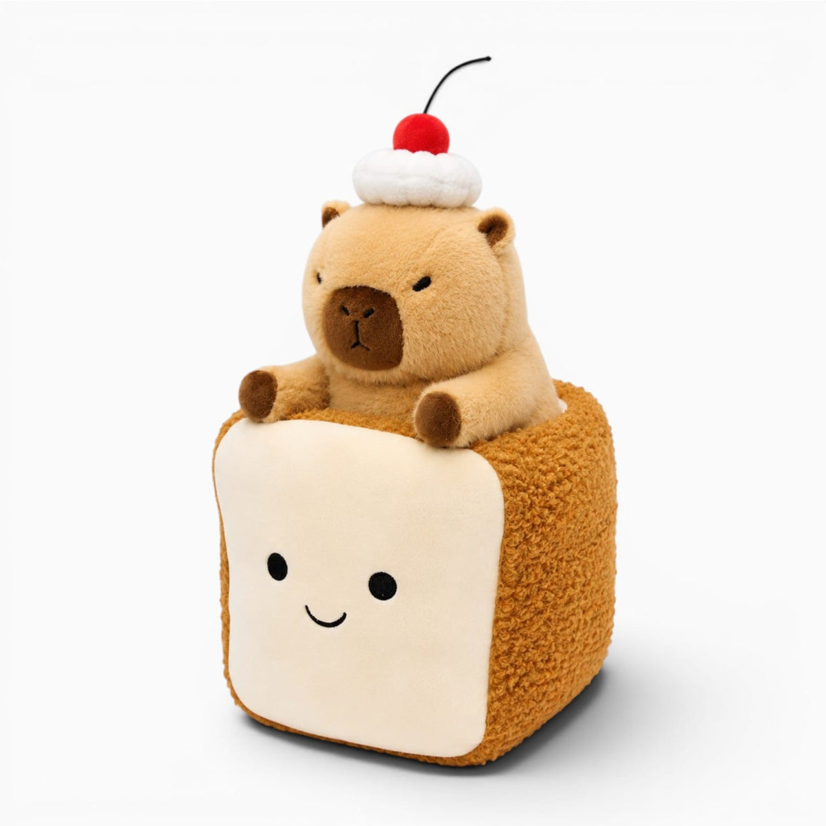 kuscheltierland B / 20CM Kapibala Smile Croissant Cup cake Plush Toy Cute Dessert Break Capybara Stuffed Doll Funny Food Home Decor Kid Birthday Gift