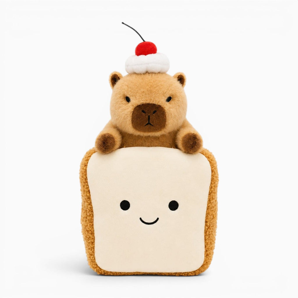 kuscheltierland B / 20CM Kapibala Smile Croissant Cup cake Plush Toy Cute Dessert Break Capybara Stuffed Doll Funny Food Home Decor Kid Birthday Gift