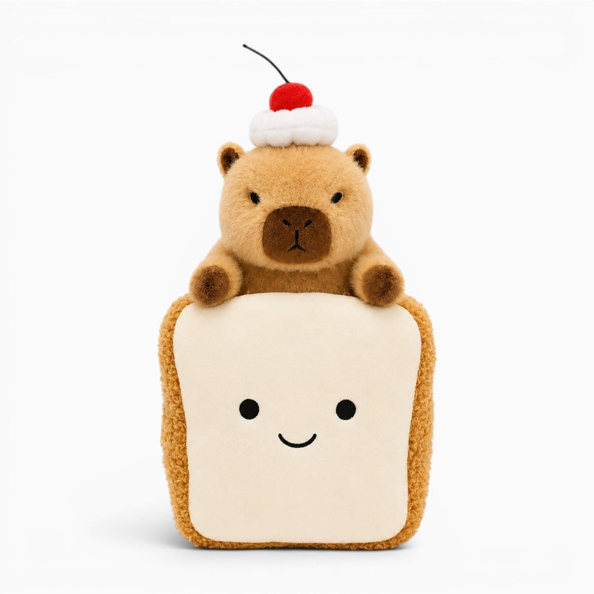 kuscheltierland B / 20CM Kapibala Smile Croissant Cup cake Plush Toy Cute Dessert Break Capybara Stuffed Doll Funny Food Home Decor Kid Birthday Gift