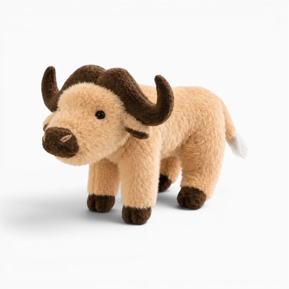 kuscheltierland Beige / 25cm 25cm Simulation Highland Cow Plush Toys Soft Stuffed Cattle or Buffalo Plush Toy Kawaii Kids Baby Birthday Gifts Home Room Decor