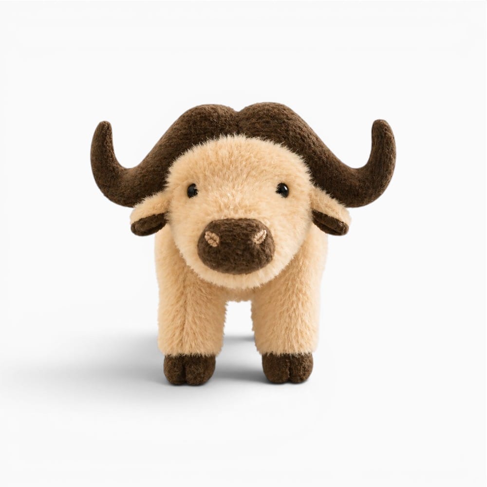 kuscheltierland Beige / 25cm 25cm Simulation Highland Cow Plush Toys Soft Stuffed Cattle or Buffalo Plush Toy Kawaii Kids Baby Birthday Gifts Home Room Decor