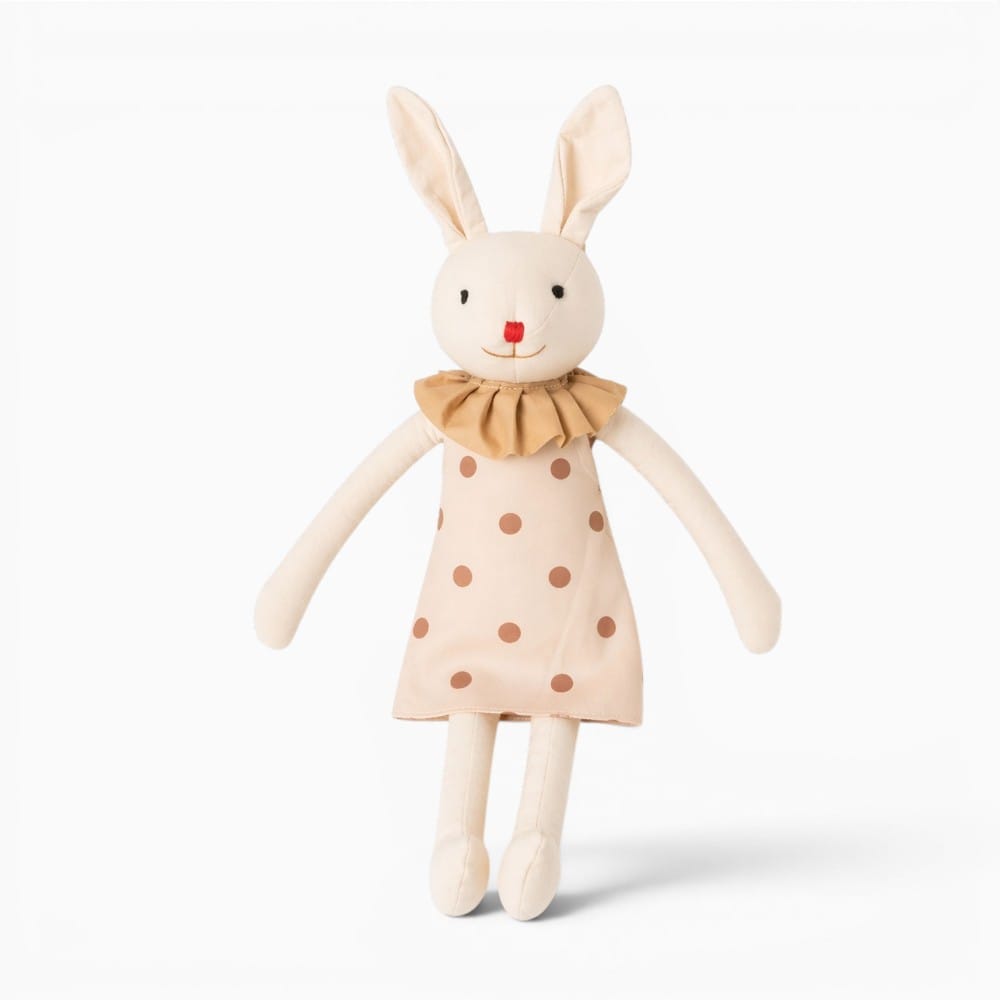 kuscheltierland Beige / 35cm Stuffed Bunny Cloth Dress Toys Smoothing Toy for Infant  Cuddling sleep doll for Girls Handmade Diversity Brown Rabbit Plushie