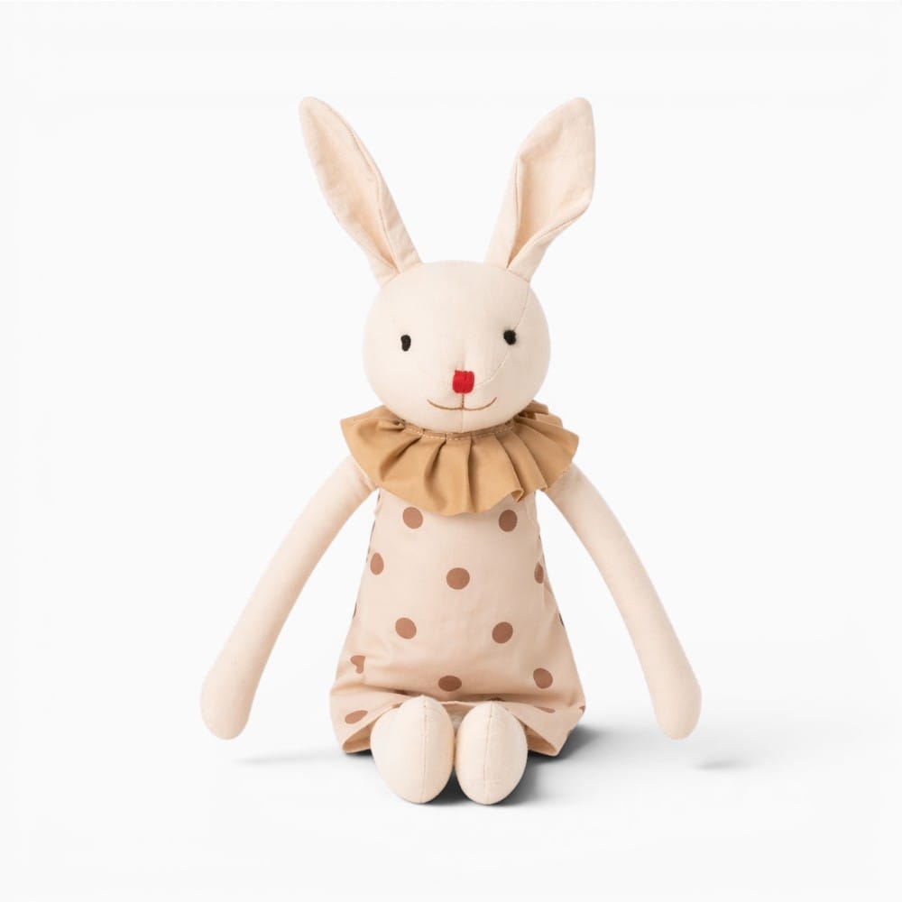 kuscheltierland Beige / 35cm Stuffed Bunny Cloth Dress Toys Smoothing Toy for Infant  Cuddling sleep doll for Girls Handmade Diversity Brown Rabbit Plushie