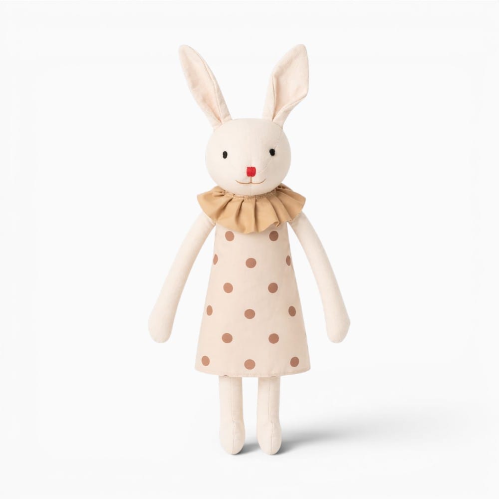 kuscheltierland Beige / 35cm Stuffed Bunny Cloth Dress Toys Smoothing Toy for Infant  Cuddling sleep doll for Girls Handmade Diversity Brown Rabbit Plushie