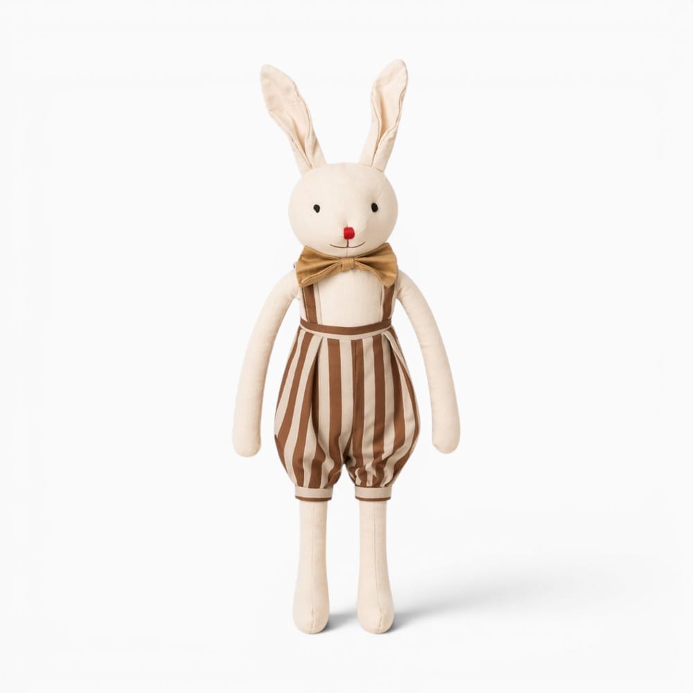 kuscheltierland Beige / 35cm Stuffed Bunny Cloth Dress Toys Smoothing Toy for Infant  Cuddling sleep doll for Girls Handmade Diversity Brown Rabbit Plushie