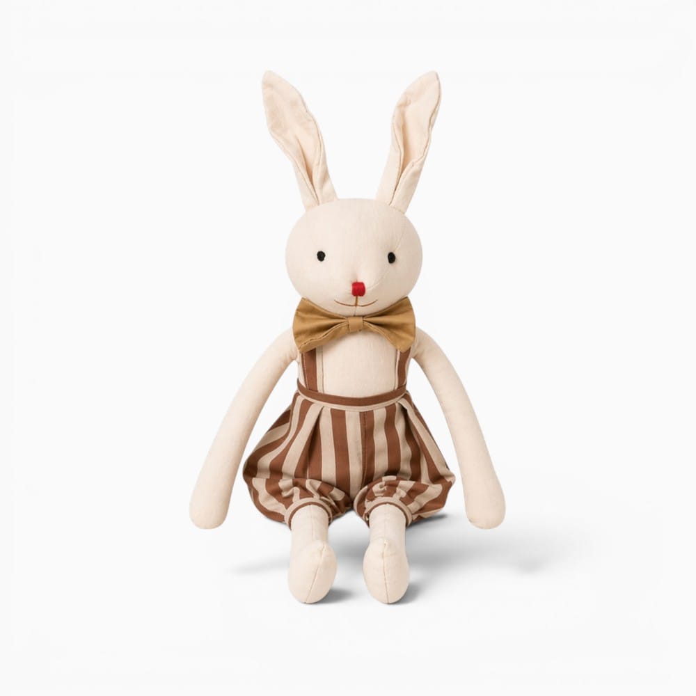 kuscheltierland Beige / 35cm Stuffed Bunny Cloth Dress Toys Smoothing Toy for Infant  Cuddling sleep doll for Girls Handmade Diversity Brown Rabbit Plushie