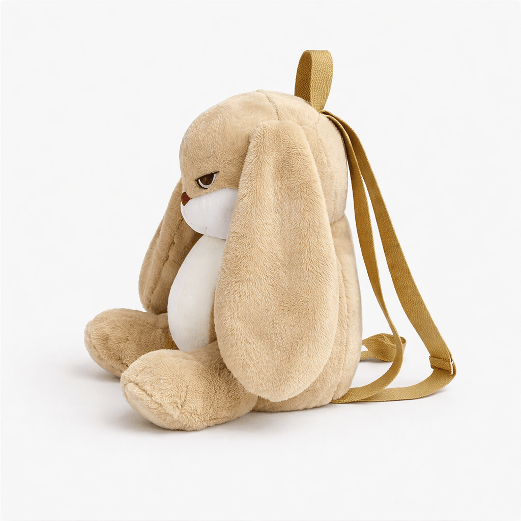 kuscheltierland Beige / 35cm Wütender Hasen-Kuscheltierrucksack in Beige