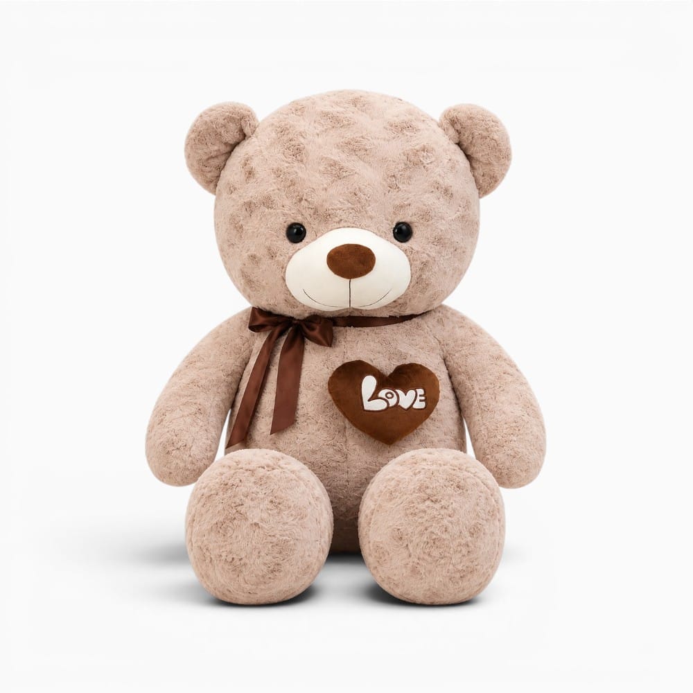 kuscheltierland Beige / 60cm XXL Beige Teddybär mit Herz