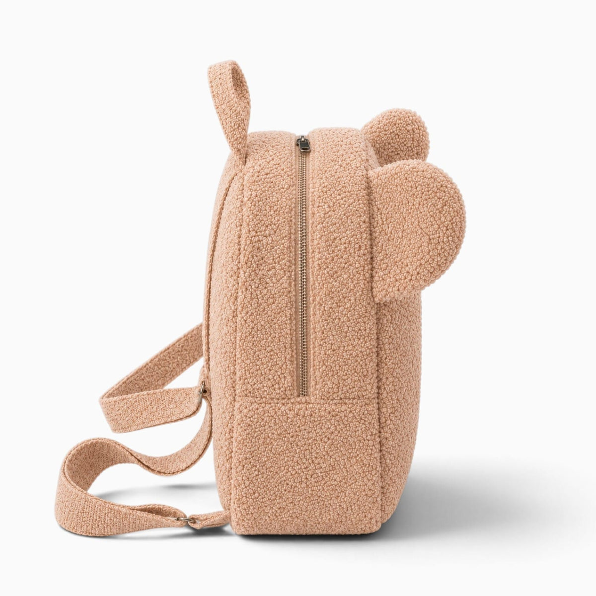 kuscheltierland Beige Beigefarbener Plüsch-Rucksack mit Bärenohren