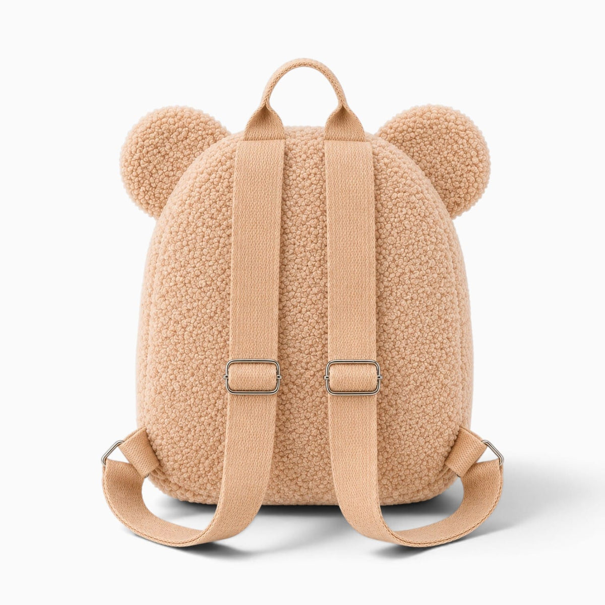 kuscheltierland Beige Beigefarbener Plüsch-Rucksack mit Bärenohren