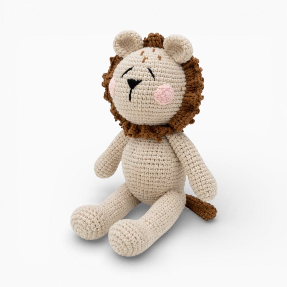 kuscheltierland Beige Gehäkelter Löwe Kuscheltier mit Mähne