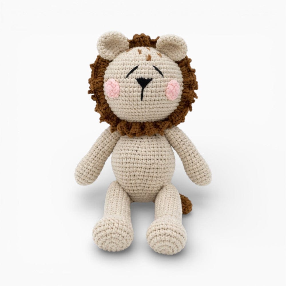 kuscheltierland Beige Gehäkelter Löwe Kuscheltier mit Mähne