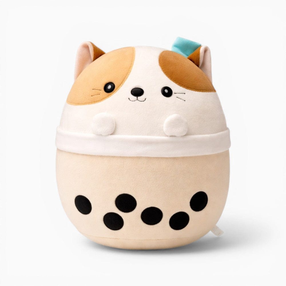 kuscheltierland Beige Katzen-Kuscheltier im Bubble-Tea-Design