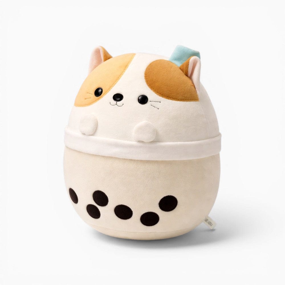 kuscheltierland Beige Katzen-Kuscheltier im Bubble-Tea-Design
