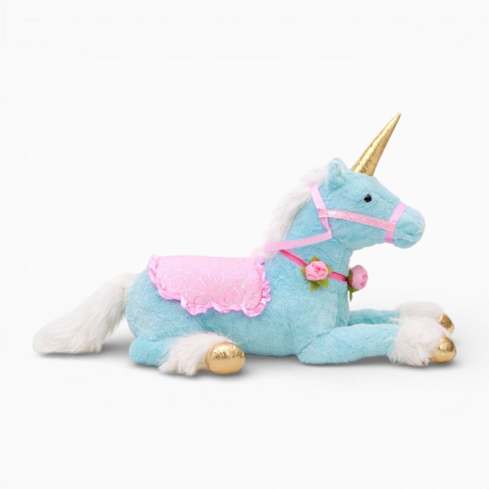 kuscheltierland Blau / 100 cm Hellblaues Einhorn Kuscheltier XXL