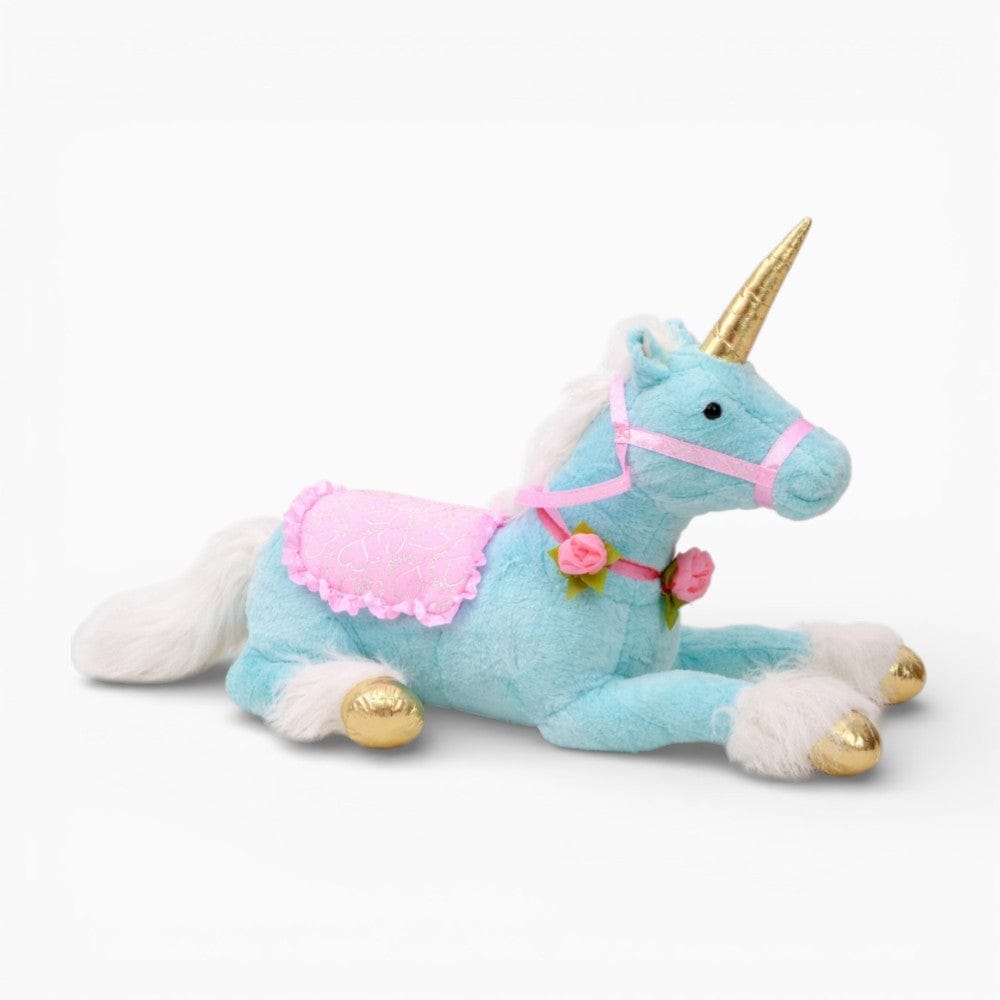 kuscheltierland Blau / 100 cm Hellblaues Einhorn Kuscheltier XXL