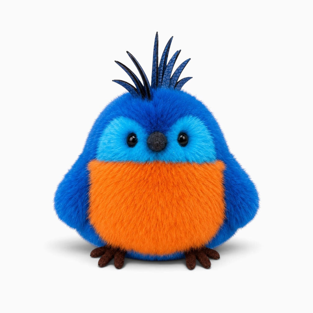 kuscheltierland Blau / 12cm Kleines blau-oranges Vogel-Kuscheltier