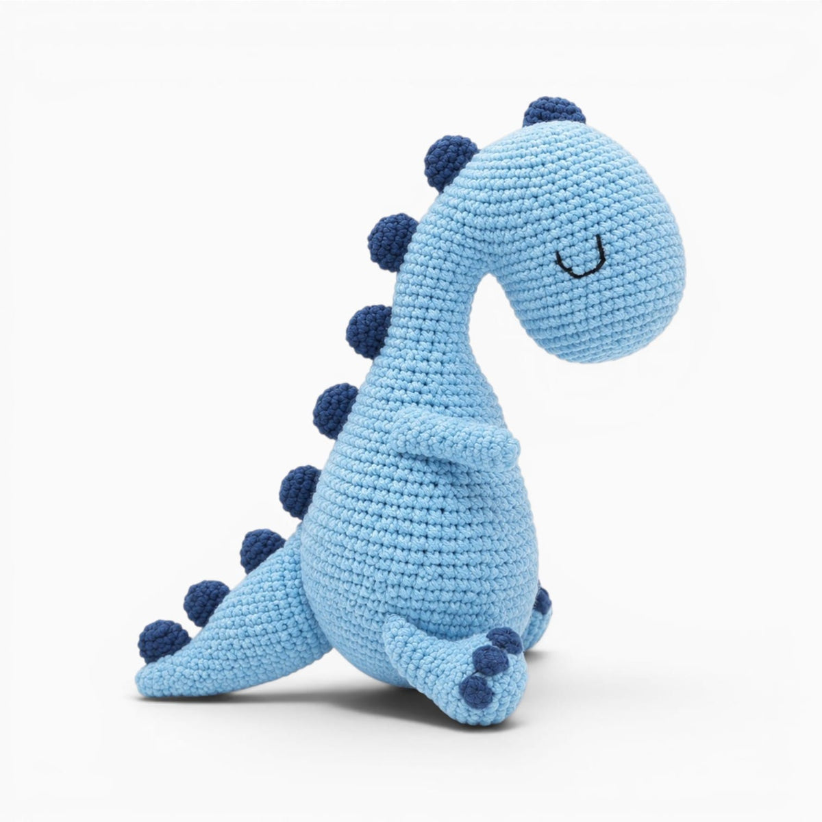 kuscheltierland Blau / 19cm Blaues gehäkeltes Dinosaurier Kuscheltier