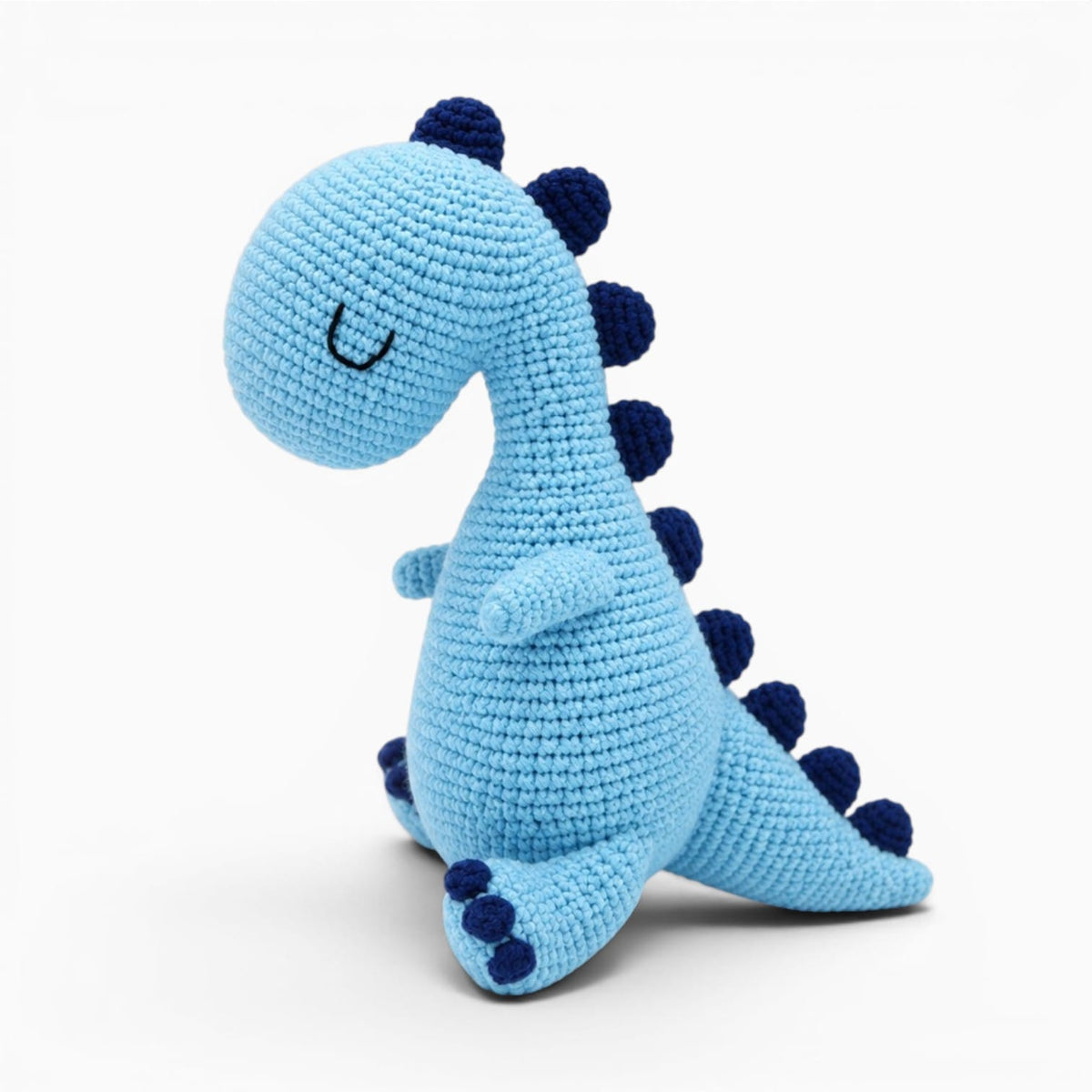 kuscheltierland Blau / 19cm Blaues gehäkeltes Dinosaurier Kuscheltier