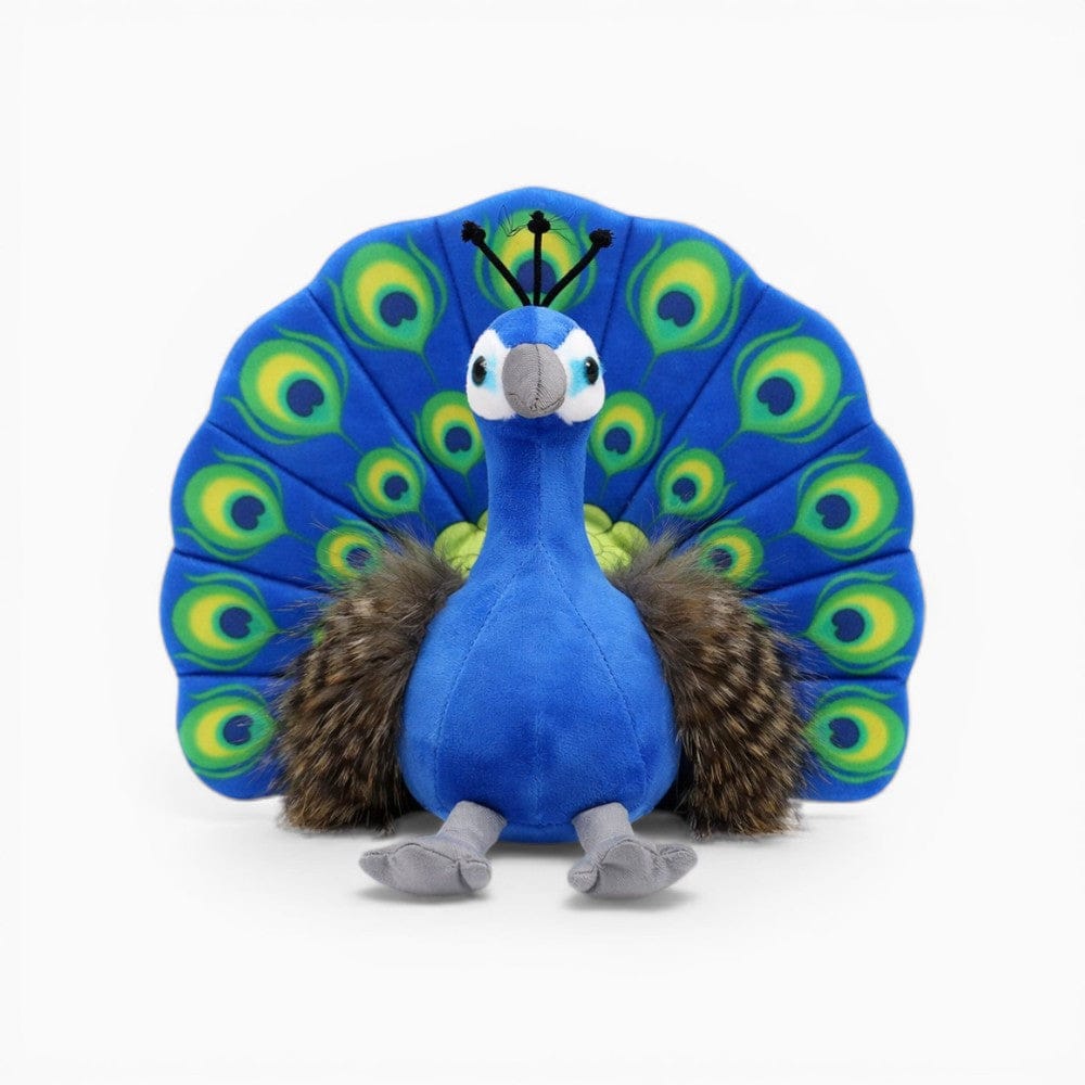 kuscheltierland Blau / 25cm Blaues Pfau Kuscheltier bunte Federn