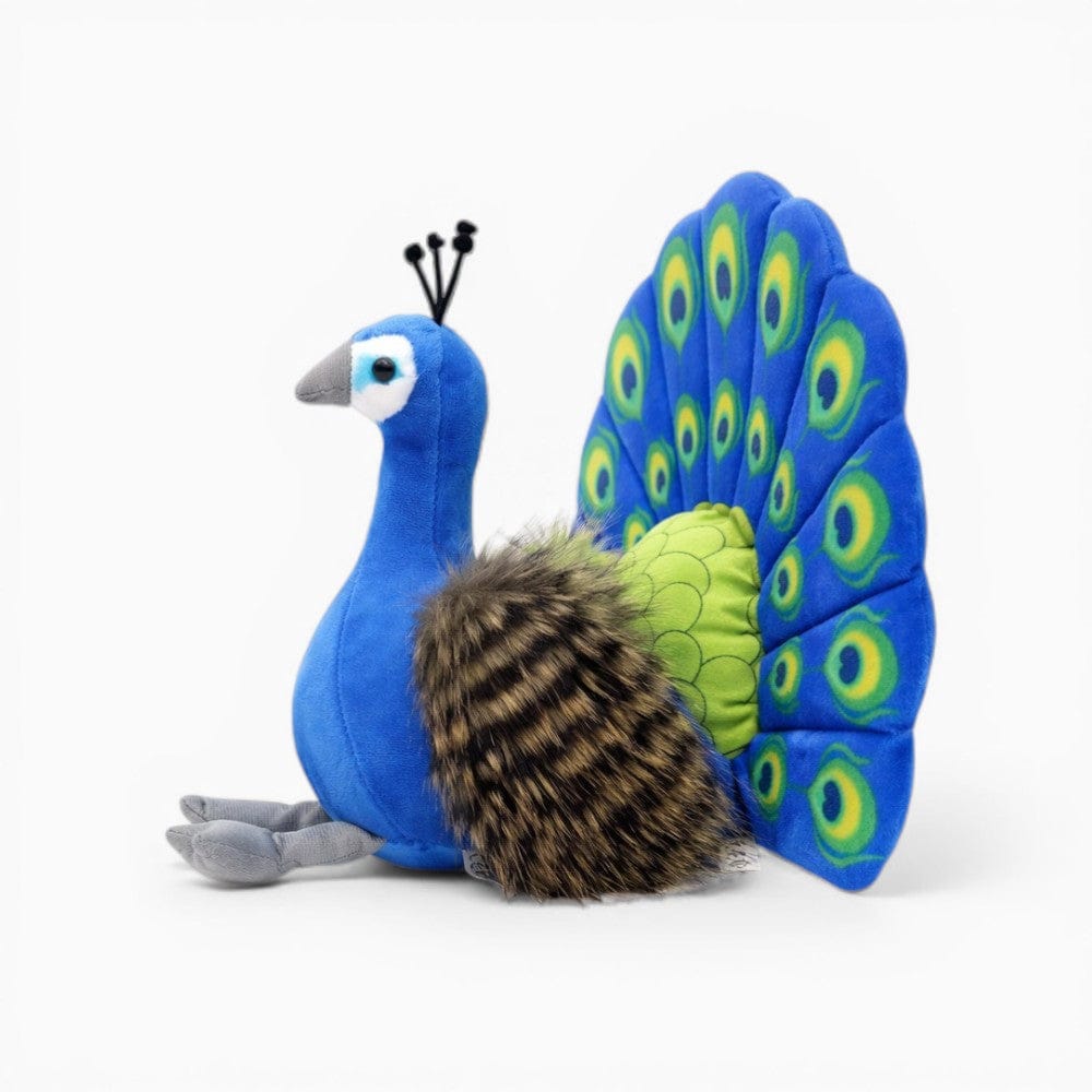 kuscheltierland Blau / 25cm Blaues Pfau Kuscheltier bunte Federn