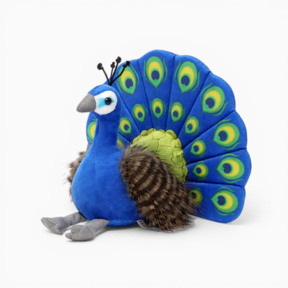 kuscheltierland Blau / 25cm Blaues Pfau Kuscheltier bunte Federn