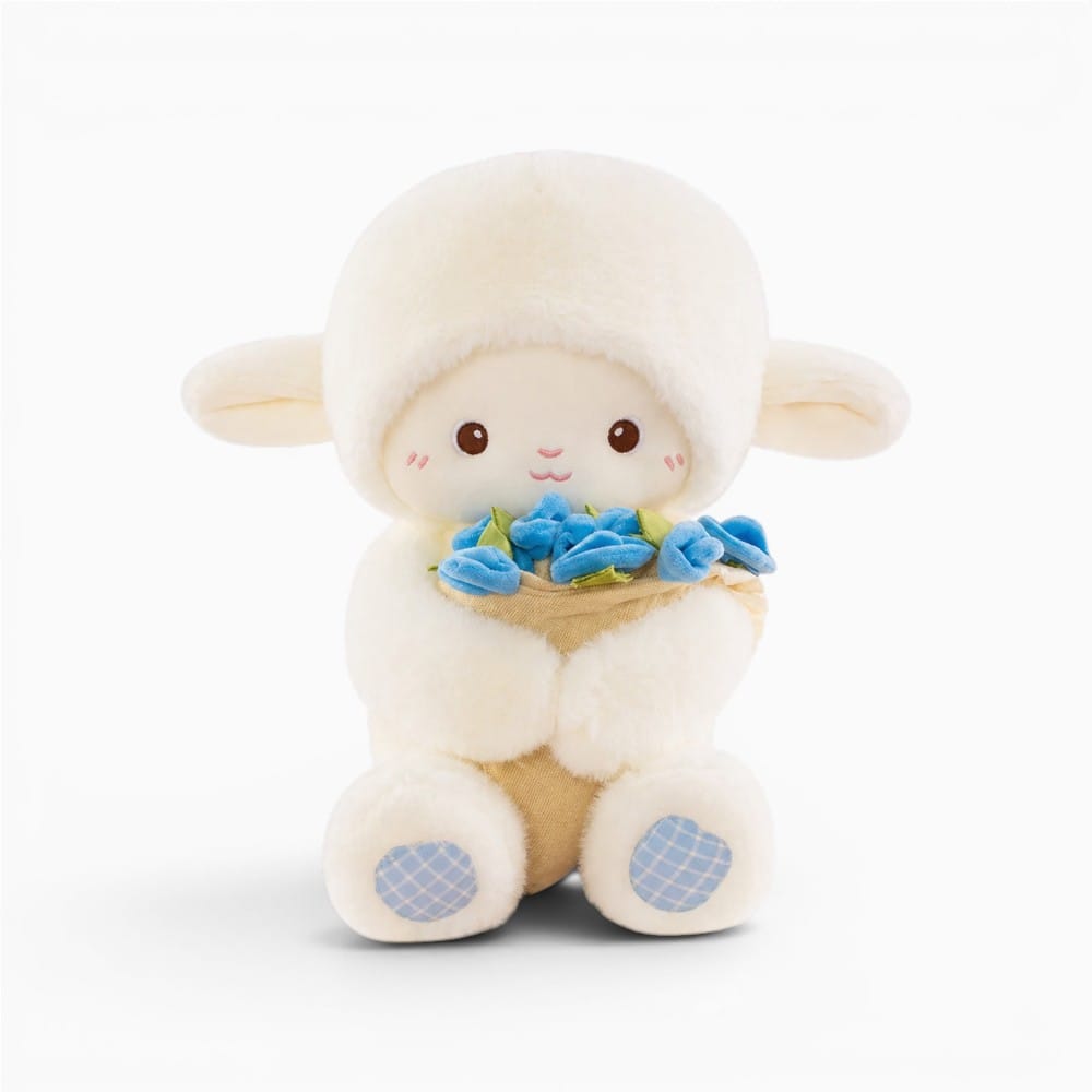 kuscheltierland Blau / 30cm 30/45Cm Cute Rose Little Lamb Plush Toy Adorable Doll Stuffed Soft Sheep Flower Valentine's Day Gifts for Girlfriends Home Decor