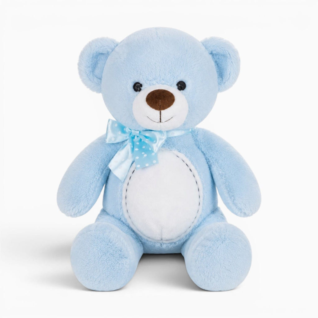 kuscheltierland Blau / 33cm Blaues Teddybär Kuscheltier mit Schleife