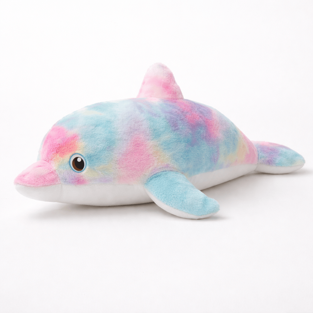 kuscheltierland Blau / 50cm Buntes Delphin Kuscheltier groß Regenbogen