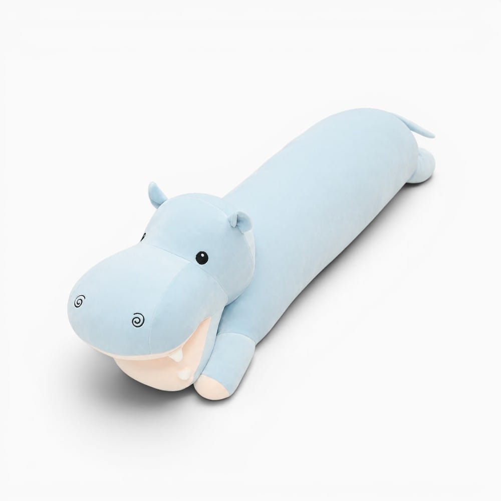 kuscheltierland Blau / 85cm Langes Nilpferd Plüschtier Kissen Blau