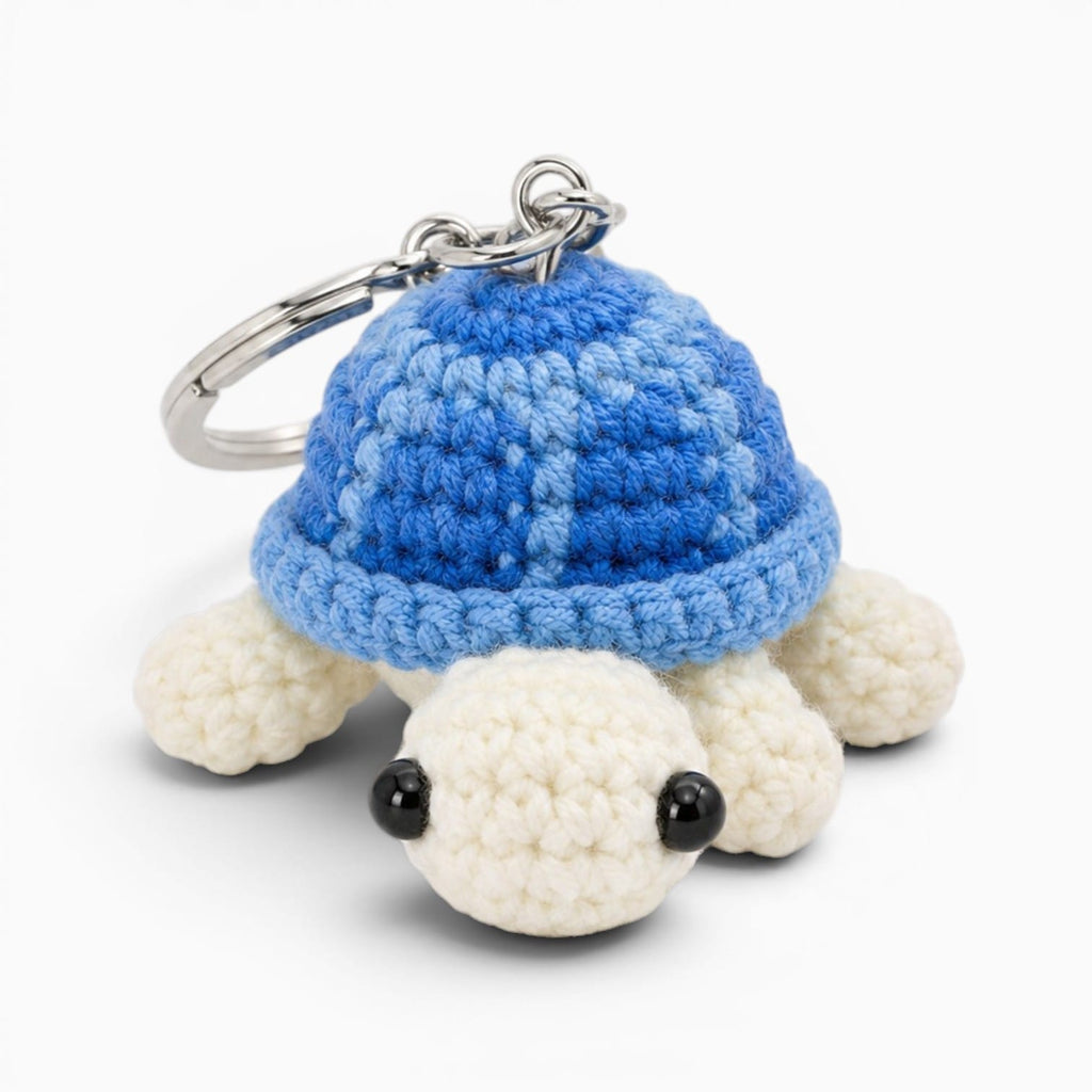 kuscheltierland Blau Blauer gehäkelter Schildkröten Schlüsselanhänger
