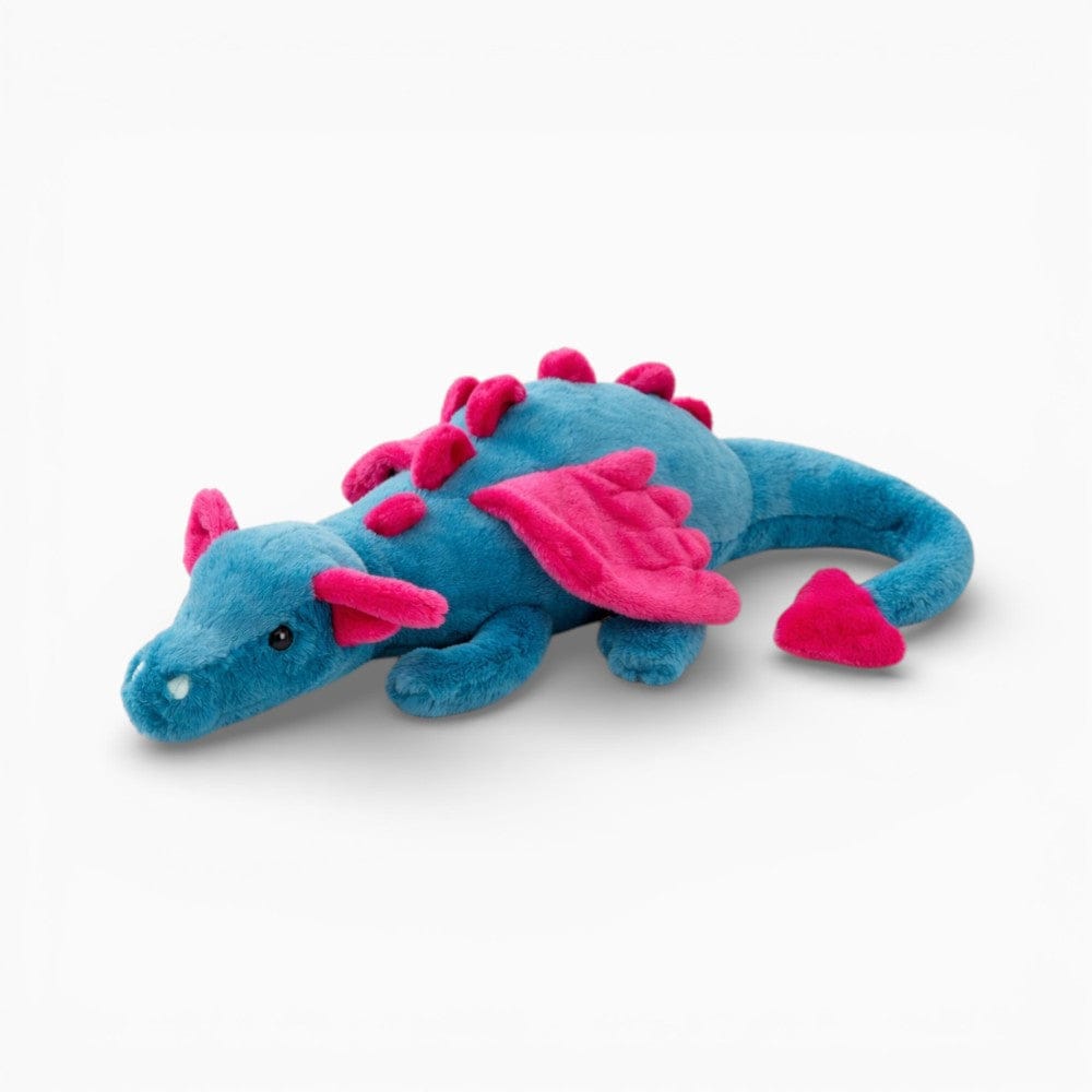 kuscheltierland Blau / etwa 27-30cm Blaues Drachen Kuscheltier mit lila Flügeln