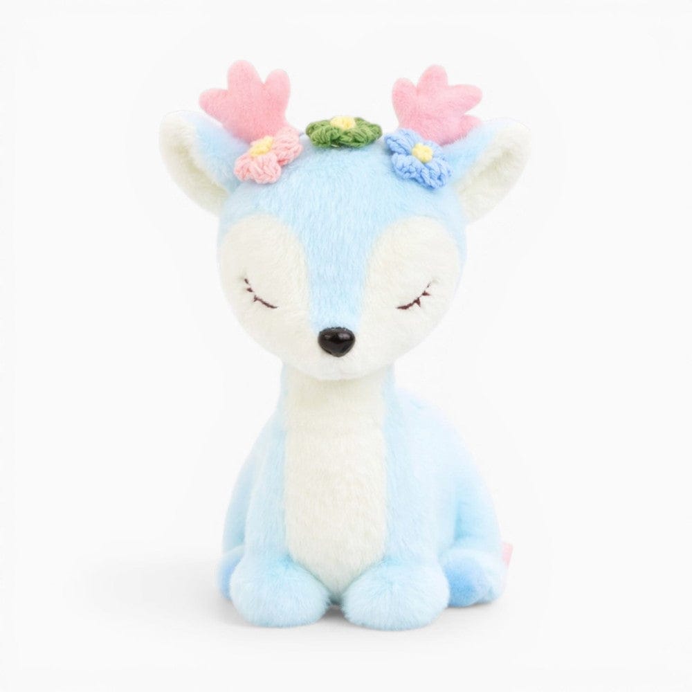 kuscheltierland Blaues Reh Kuscheltier mit Blumenkrone