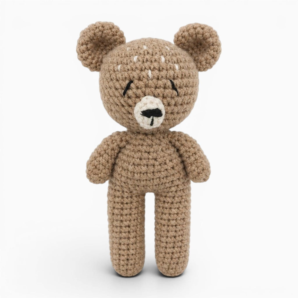 kuscheltierland Braun / 13cm Braunes gehäkeltes Bären Kuscheltier