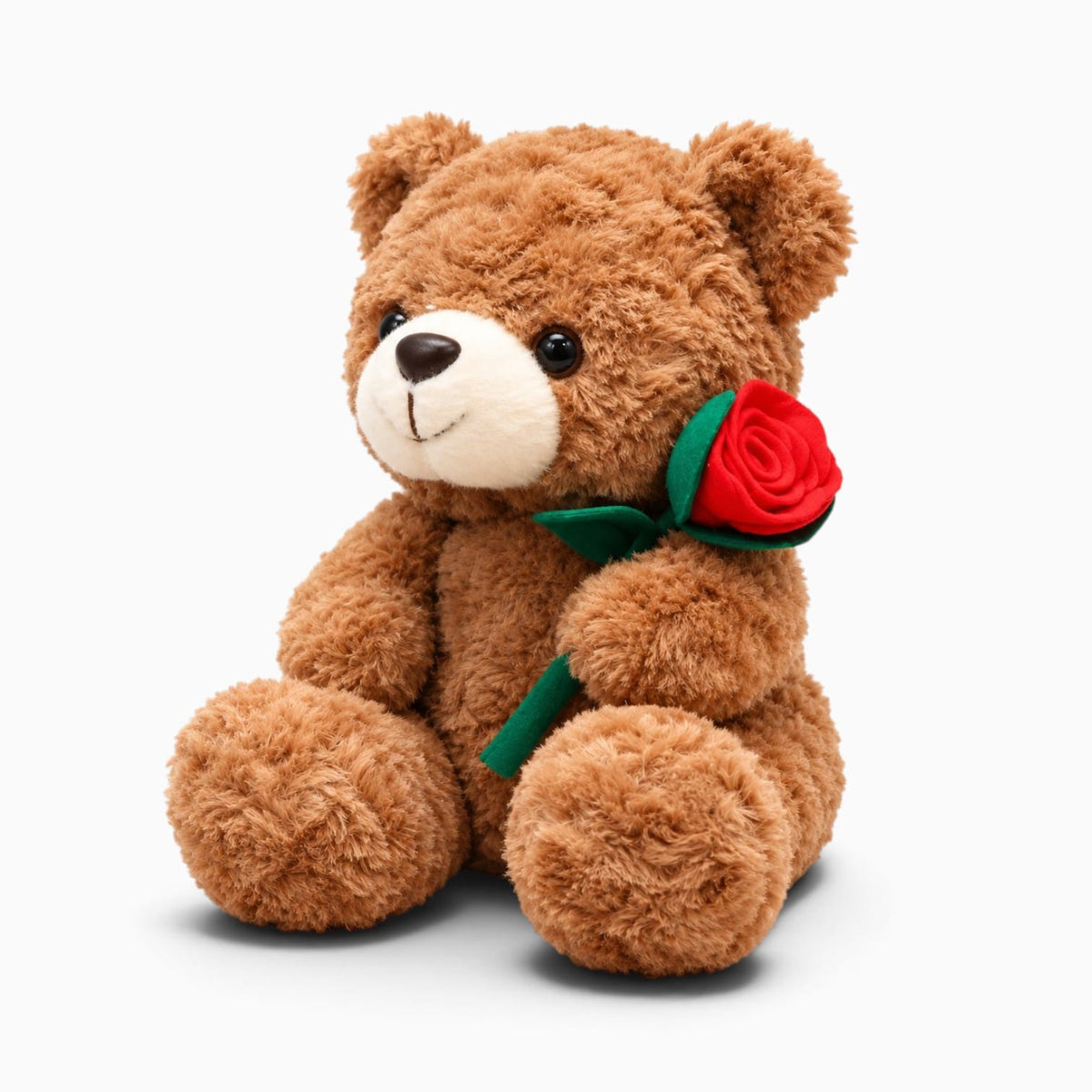 kuscheltierland Braun / 16cm Teddybär-Kuscheltier mit roter Rose