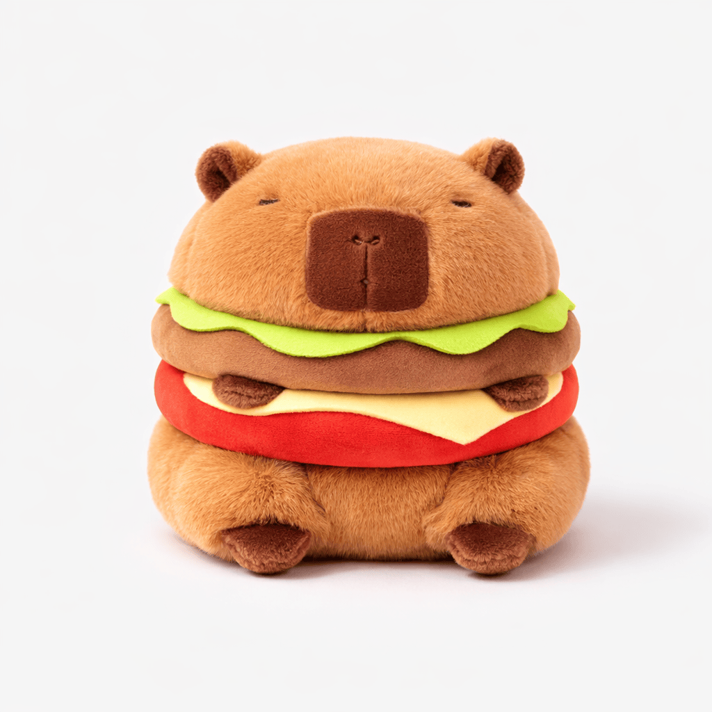 kuscheltierland Braun / 23 cm Capybara Hamburger Kuscheltier lustig