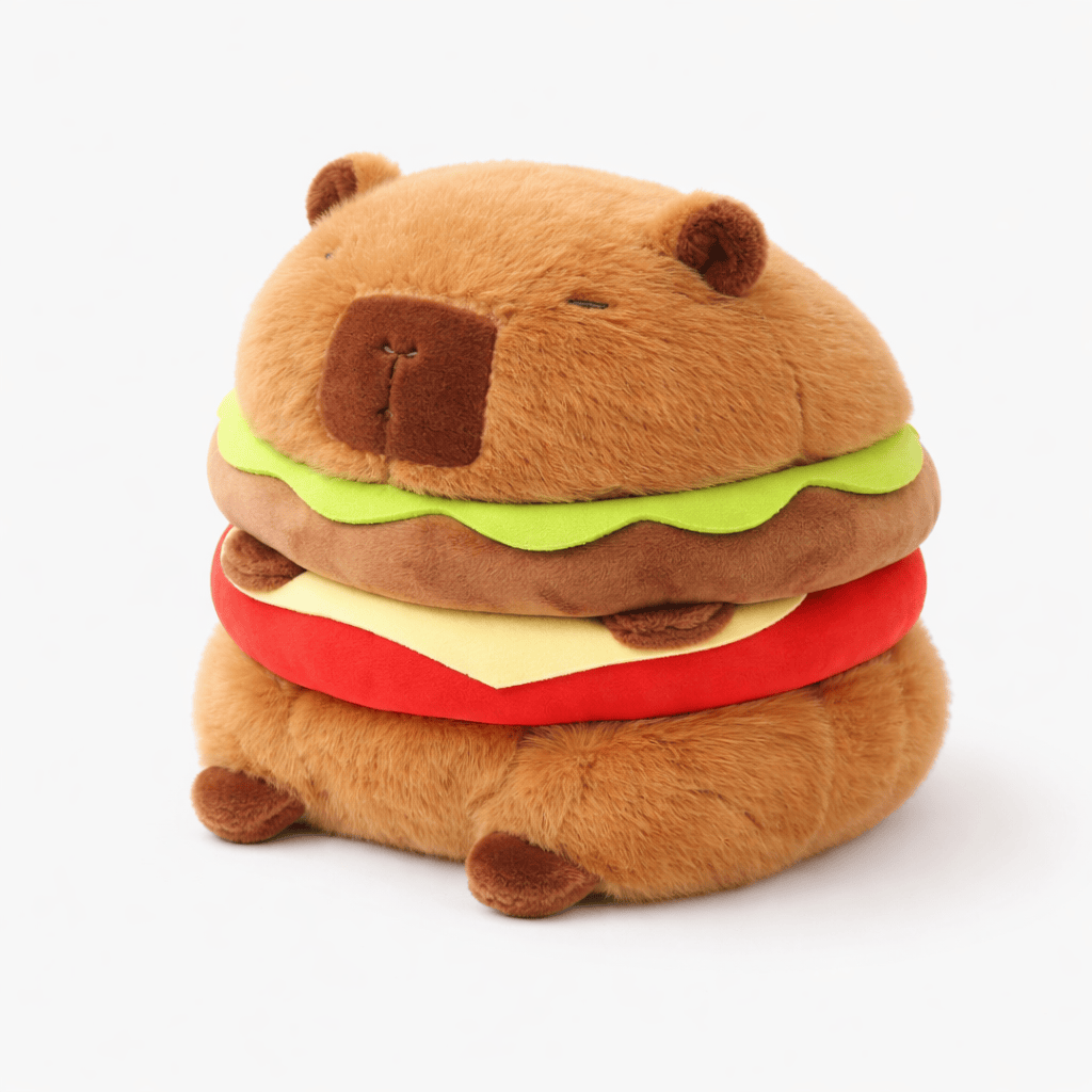 kuscheltierland Braun / 23 cm Capybara Hamburger Kuscheltier lustig