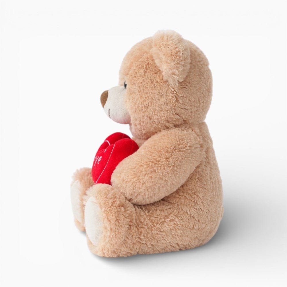 kuscheltierland Braun / 25cm Hellbrauner Teddybär mit rotem „Love“ Herz
