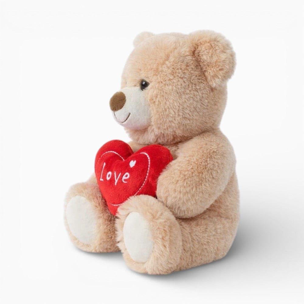 kuscheltierland Braun / 25cm Hellbrauner Teddybär mit rotem „Love“ Herz