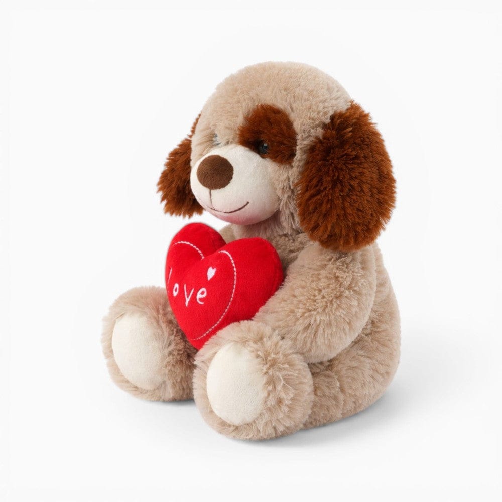 kuscheltierland Braun / 25cm Hund Kuscheltier mit Herz Valentinstag Geschenk
