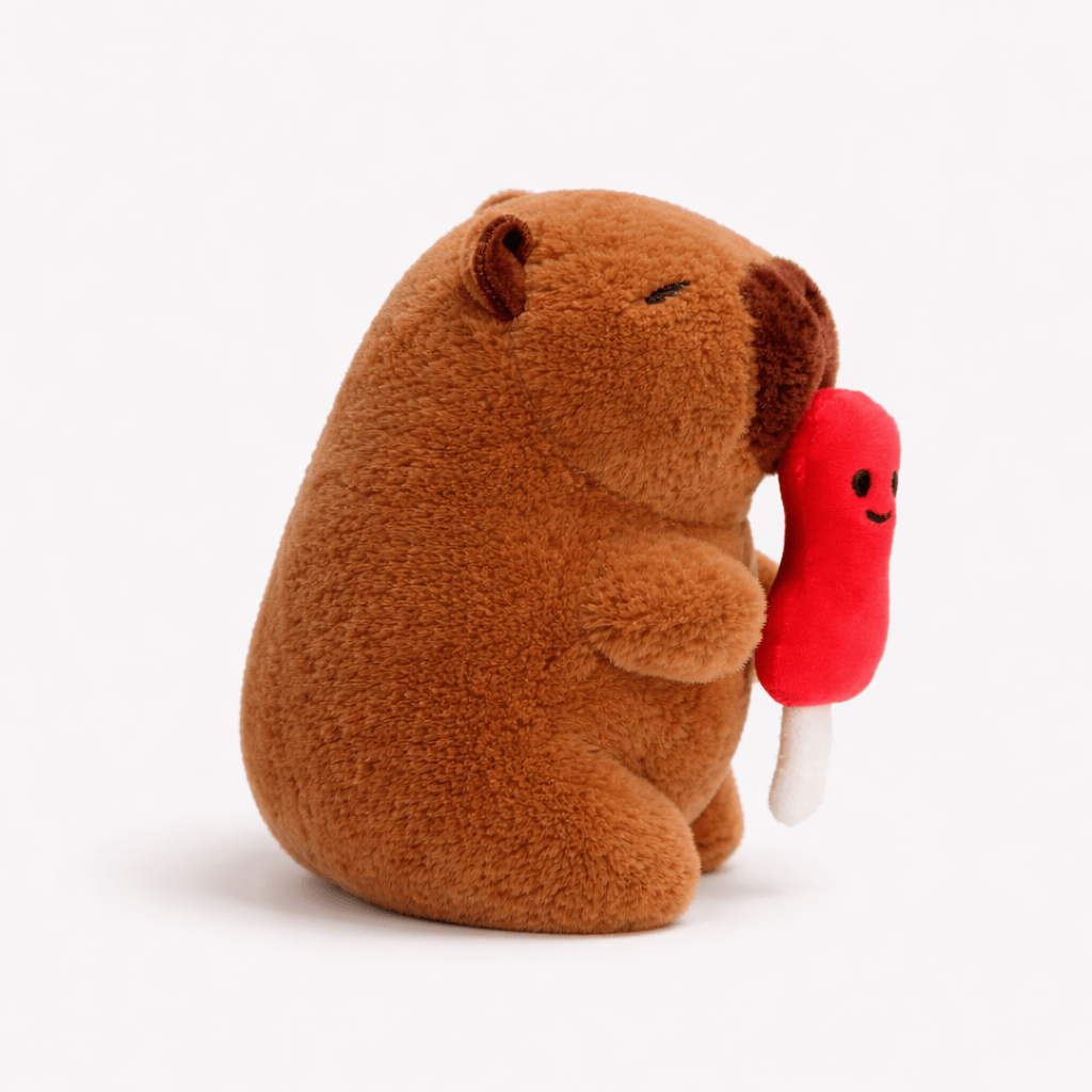 kuscheltierland Braun Capybara Kuscheltier mit Eis am Stiel