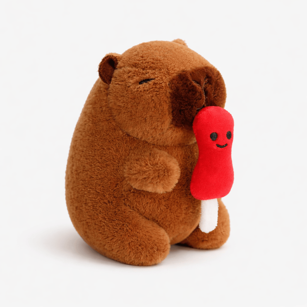 kuscheltierland Braun Capybara Kuscheltier mit Eis am Stiel