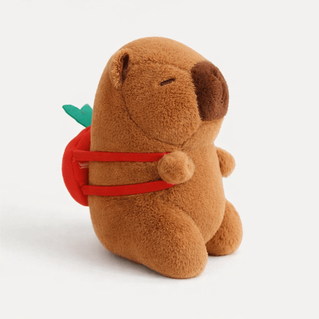 kuscheltierland Braun Capybara Kuscheltier mit Erdbeer-Rucksack