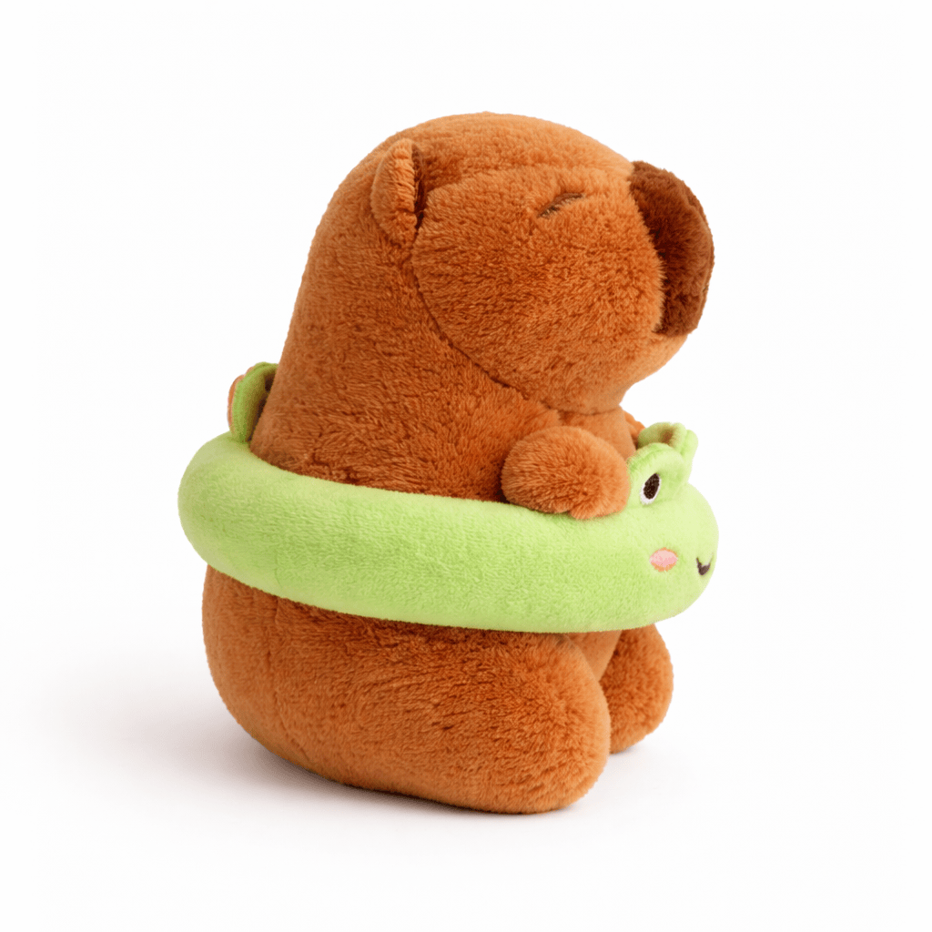 kuscheltierland Braun Capybara Kuscheltier mit Frosch-Schwimmring