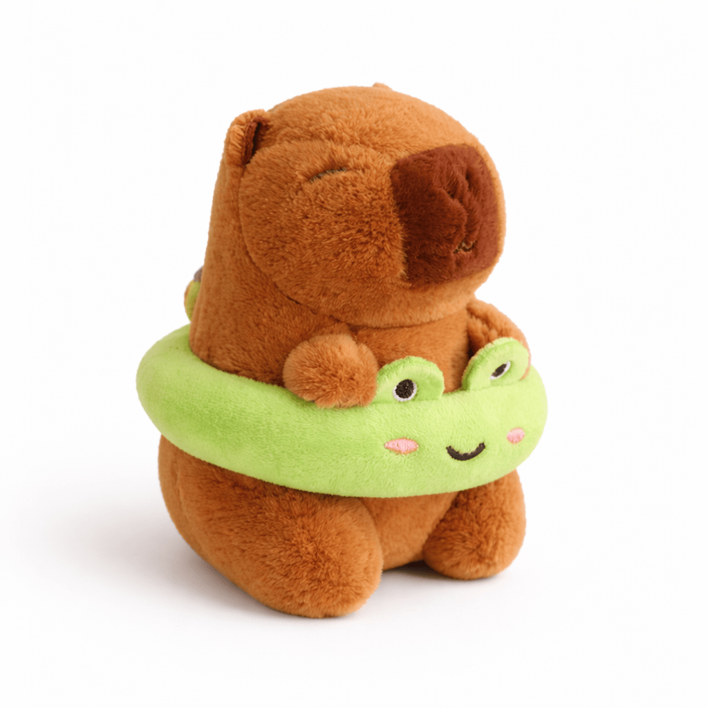 kuscheltierland Braun Capybara Kuscheltier mit Frosch-Schwimmring