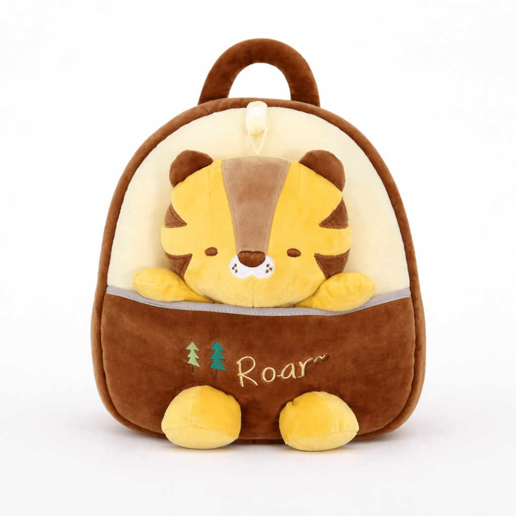 kuscheltierland Braun Tiger-Rucksack mit abnehmbarem Kuscheltier