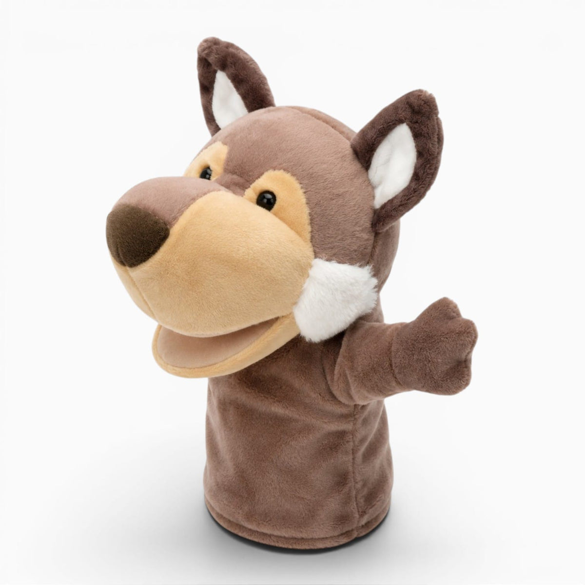 kuscheltierland Braun Wolf Kuscheltier Handpuppe